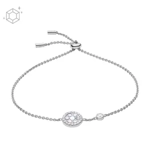 Fossil Women's Sterling Mother-of-Pearl Sterling Silver Station Bracelet