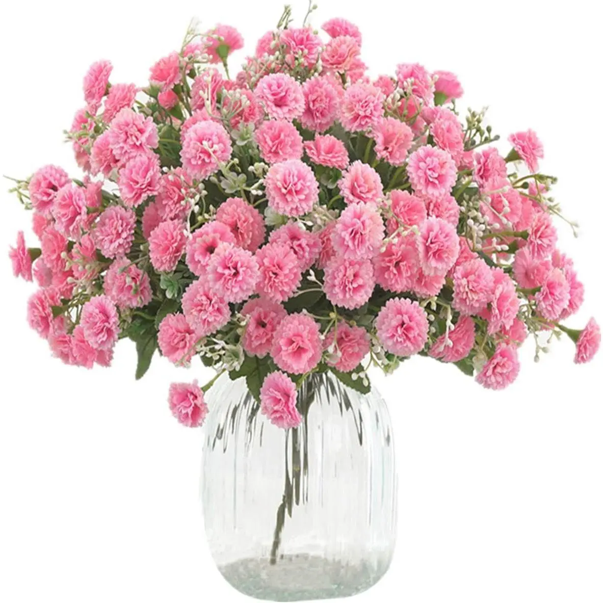 2pcs Small Carnation Artificial Flowers Bulk Fake Flower with Stems Silk Carnation Flowers for Outdoors Wedding Home Hotel Decorations (Pink) Artificial Plants Decorative Flowers Bouquet Fruit