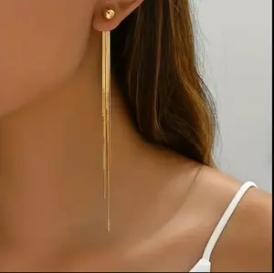 Boho Gold Chain Tassel Earrings - Lightweight Statement Earrings Long Dangle Tassel Earrings - Elegant Gold Drop Earrings for Parties