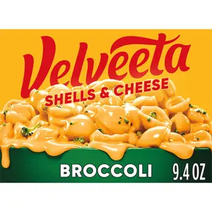 Velveeta Shells & Cheese Broccoli 9.4oz Box – Creamy Cheese Sauce with Shell Pasta & Broccoli Florets, Quick & Easy Comfort Meal