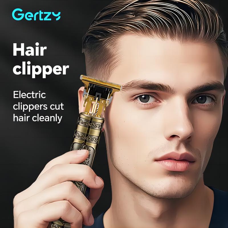 Men's Electric Razor 2-in-1 - Gold Trimmer & Shaver, USB Rechargeable for Precision Sideburn & Facial Grooming - Portable Travel Design - Perfect Father's Day Gift