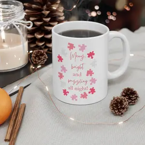 Merry Bright and Puzzling all night Ceramic Mug