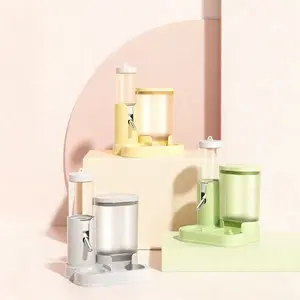 Leak-Proof Hamster Water Bottle and Automatic Feeder Combo Set Features a transparent feeder with stainless steel spout for easy cleaning