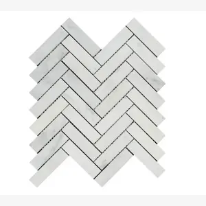 Calacatta Prestige (Asian Statuary) Herringbone 1x4 Polished/Honed Tile