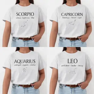 12 Zodiac Constellation T-Shirt Collection, Minimalist Astrology Tee for Women and Men, Star Sign Graphic Shirt, Horoscope Gift, Aries Taurus Gemini Cancer Leo Virgo Libra Scorpio Sagittarius Capricorn Aquarius Pisces