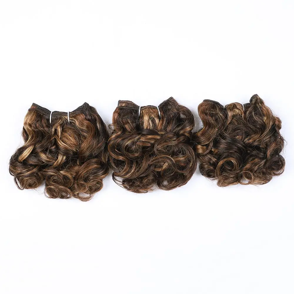 Sleek Brazilian Jerry Curly Human Hair Bundles Romance Curl P4/27/30 Highlight Human Hair Weave Bundles Remy Hair Extension