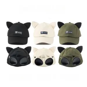 Cat Ear Back Sunglasses Fitted Baseball Cap Trucker Hat stylish headwear