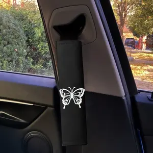 Butterfly Pattern Car Shoulder Pads, All-Season Universal Shoulder Pads, Automotive Interior Accessories, Travel Bag and Backpack Decor