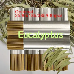 Eucalyptus Incense Sticks 25/85/185/385/685 Pack, Premium Natural Bamboo Essential Oil Infused Fragrance, Scented Aroma Soothing Fresh Mint Scent, Perfect for Home Yoga Meditation Holidays
