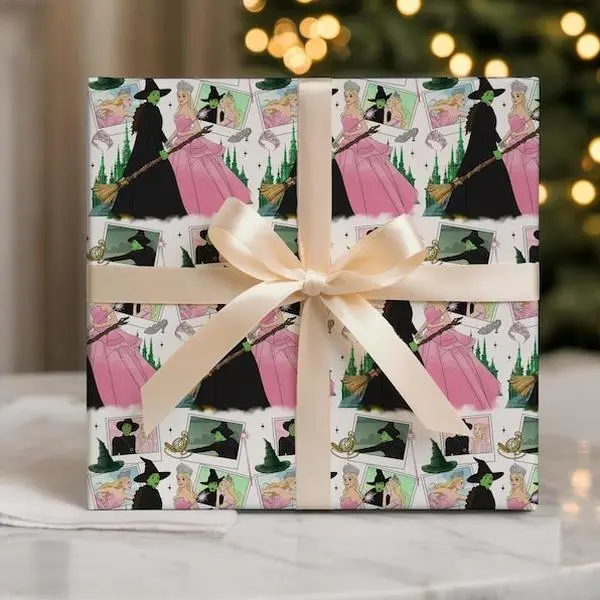 Wicked Movie Wrapping Paper, Christmas Wicked Changed For Good Gift Wrap, Broadway Musical Holiday Wrapping Paper, Xmas Presents Packaging