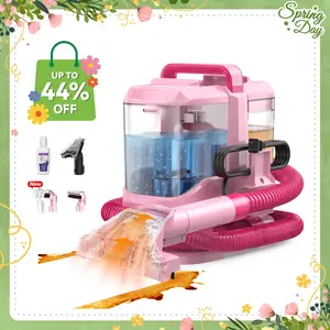 [Springglowup] Upholstery Carpet Vacuum Cleaner, 18KPa Suction Spot Cleaning Machine for Pet Stains, Carpets, Sofa, Car Seats, Mattress, with 3 Multipurpose Cleaning Tools, 6'' Deep Cleaning Brush | Portable 3-in-1 Little Pink C9S