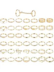 43 Pcs Golden Vintage Thumb Rings for Women Men Mid Finger Stackable Rings Set Versatile Knuckle Rings Gorgeous Diverse Rings