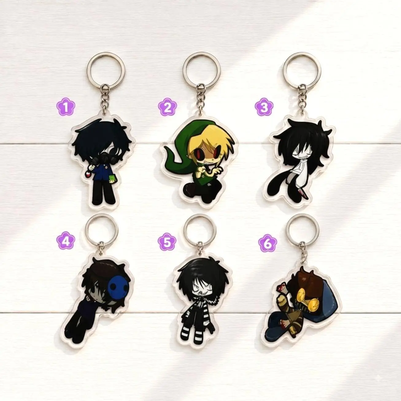 Creepypasta Acrylic Keychain Cute Horror Chibi Bag Charm Fan Gift