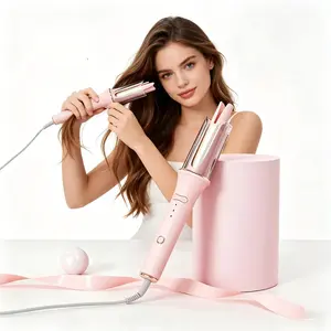 Automatic hair curling iron, 25 mm hair curler, negative ion automatic hair curling wand, 3 adjustable temperature modes, rotating curling iron for women, home hair styling tools, hair styler, ceramic curling irons