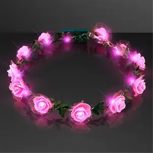 Blinkee  Light Up Pink Rose Flower Princess Halo Crown Headband