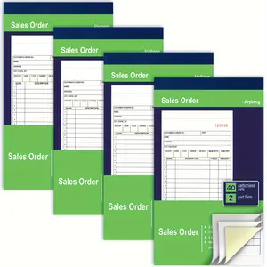 4 Pack Receipt Book, 10.6x18.3cm Receipt Book with Carbon Copies, 2-Part Carbonless(White and Yellow), 40 Sets Per Book, Order Book for Small Business