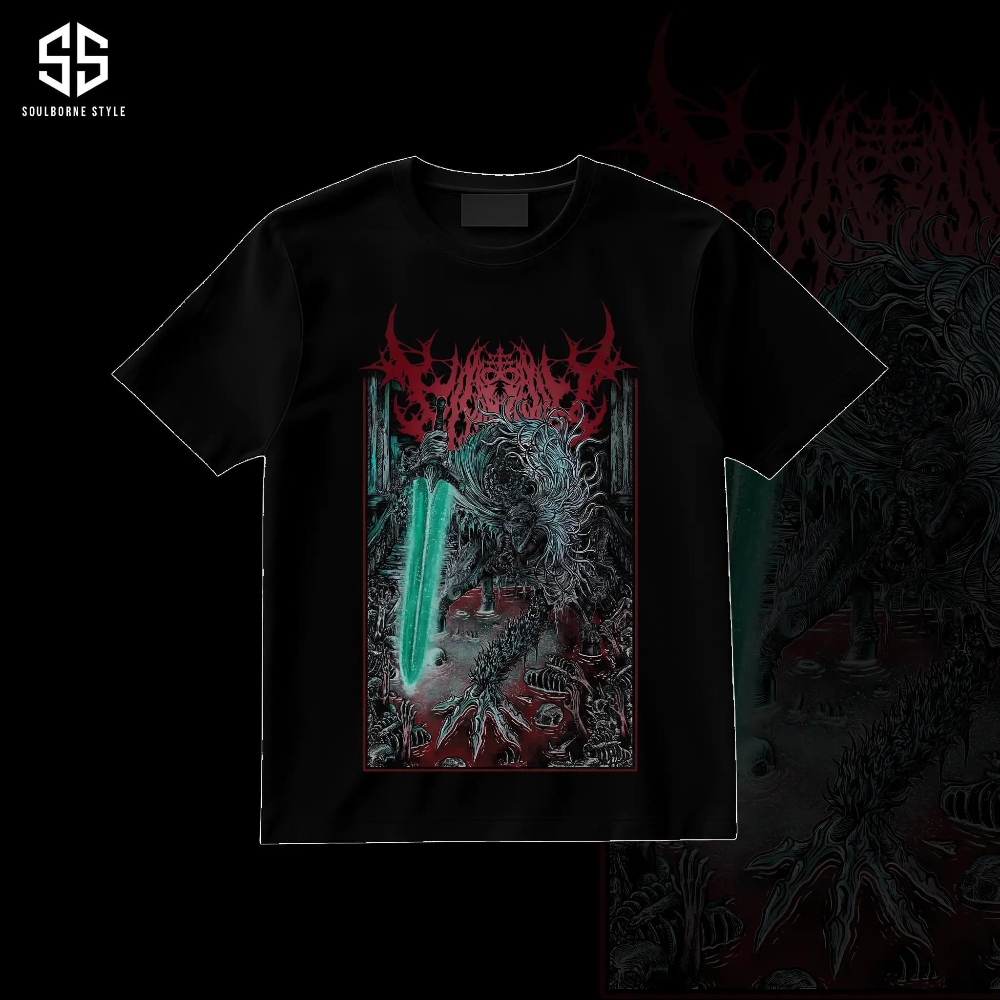 [Soulsborne Style] Vintage Grim Style Ludwig the Accursed/Holy Blade - Bloodborne Unisex T-shirt, Soulsborne Gaming Apparel, Game Shirt, Video Game Clothes, Boy Merch, Gift For Him, Gift For Her, Soulslike Streetwear