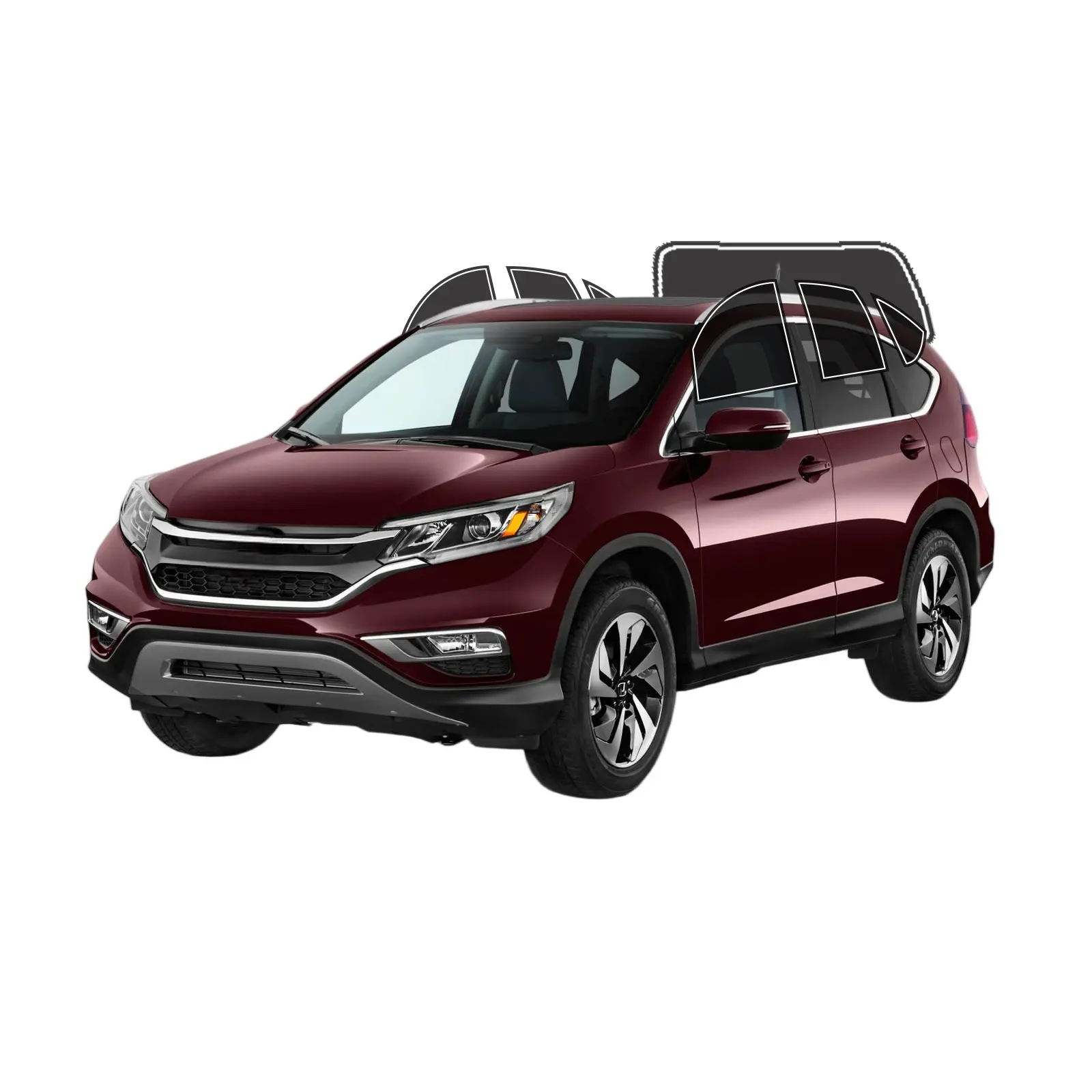 Precut Tint Window Films & Solar Protection Kit for Honda CRV 2012-2016, 2Ply Anti-Shatter UV Window Films & Solar Protection, Privacy Shield, Easy Install, No Trimming, Heat & Glare Reduction