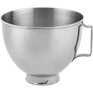 KitchenAid 4.5-Quart Stainless Steel Bowl With Handle | Fits 4.5-Quart & 5-Quart KitchenAid Tilt-Head Stand Mixers