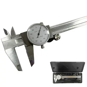 6 Inch Dial Caliper,  4-Way Measurement Calipers, 0.001 Accuracy Imperial Shockproof Measuring Tool with Plastic Case (Dial Caliper 0-6" Range)
