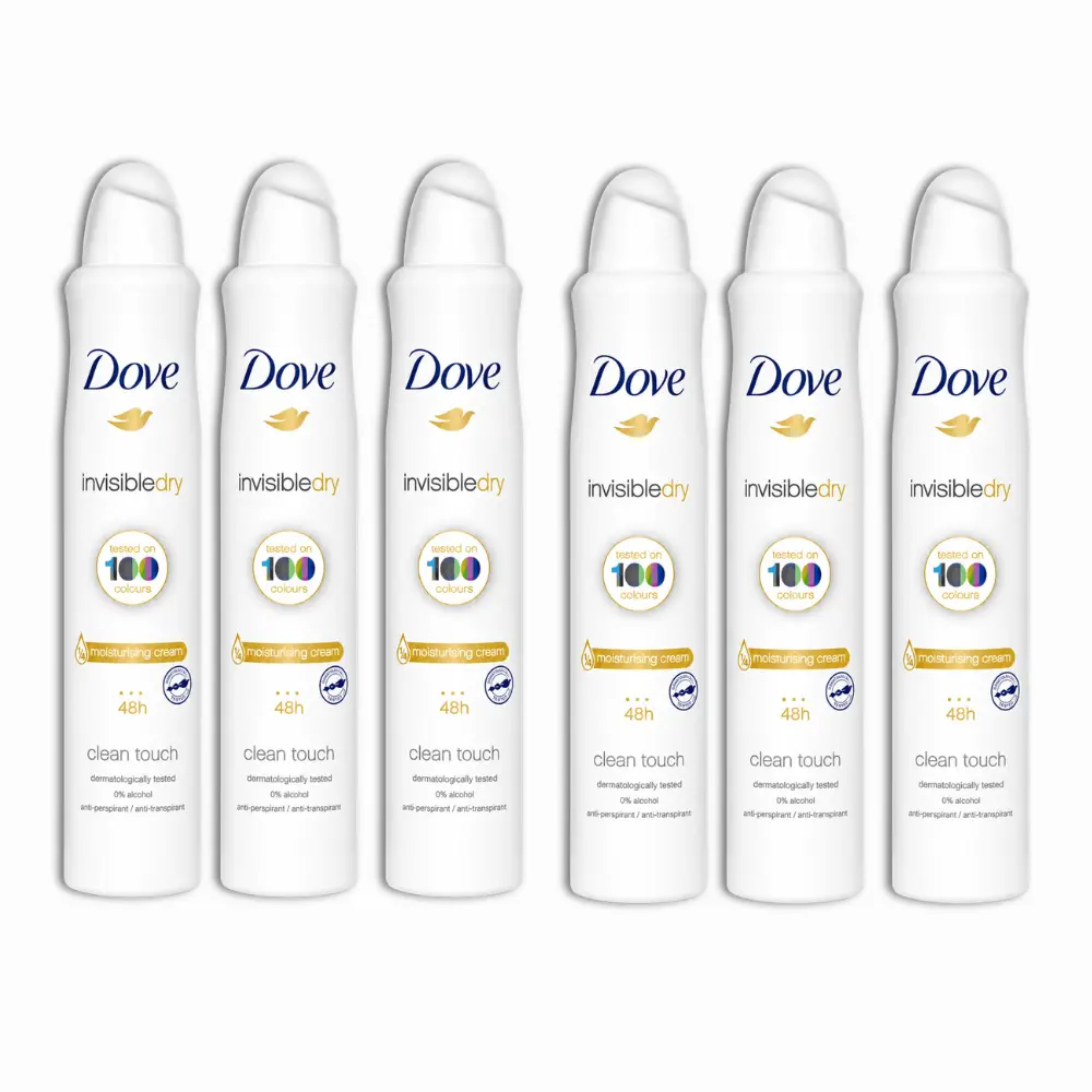 Dove Invisible Dry Anti-Perspirant Deodorant Spray 150ml x 6 Pack | Women's Deodorant | Clean Touch