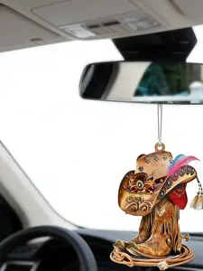 A personalized flat car pendant decoration in the shape of cowboy boots and a hat, suitable for daily wear, vacation dates, and other occasions, and also a delightful and exquisite small gift.