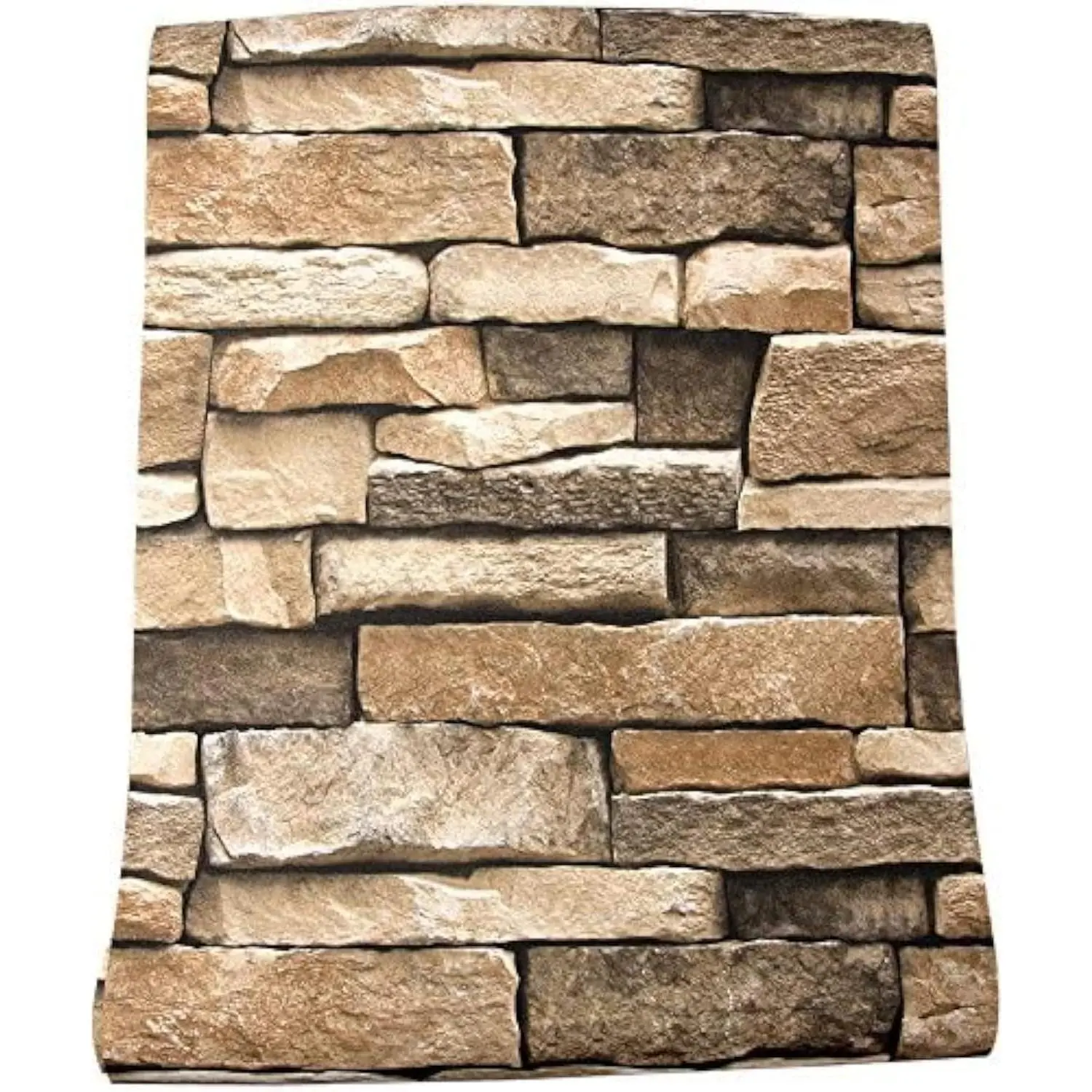 Rock Peel and Stick Wallpaper - Self-& Removable Wallpaper Stone Decorations Contact Paper 17.7"x118" 3D Stone Textured Vinyl for Backsplash, Countertop Wall, to, Brick Wall Paper