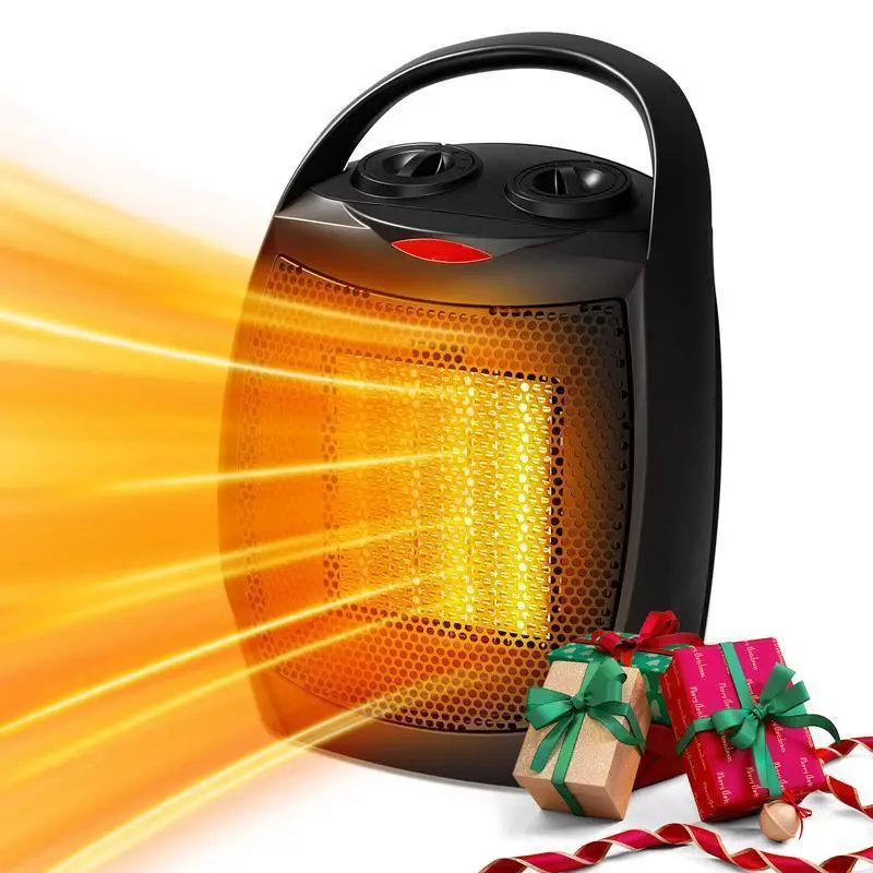 R.W.FLAME Space Heater, 1500W/750W, with Thermostat, Three Adjustment Modes, with Overheat Protection, for Family Dorm, Office Tabletop & Kitchen, Sil