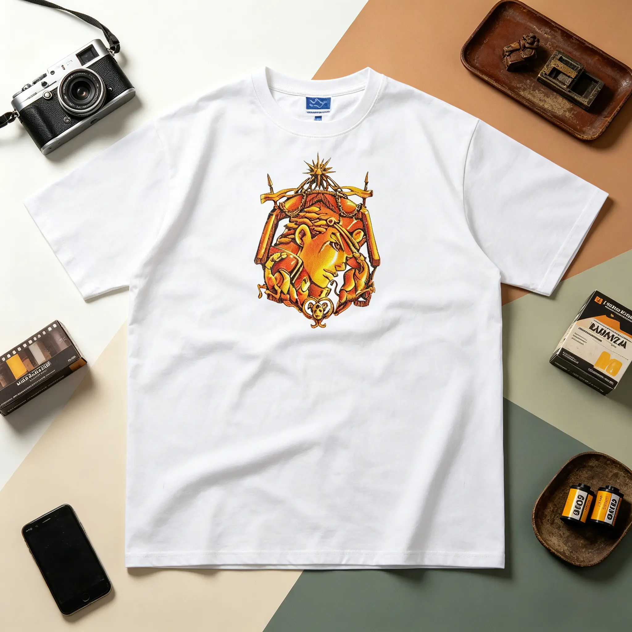 JOJO "Jotaro Kujo" Vintage Oversized Tee Anime T-shirt 100% Cotton Original Design Men's Top for Fans DTG Printing Menswear Tshirt Streetwear Tropical Crewneck Shortsleeve