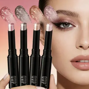 OVP 4-Color Hydrating Glow Eyeshadow Stick Set Moisturizing Pearl Eyeshadow Sticks for Makeup Enthusiasts Ideal for Dry Eyelids and Makeup Lovers Easy-to-Use Twist Mechanism - Moisturizer, Glitter Palette, Cosmetic