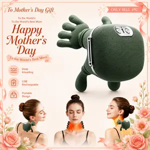 Neck massager, specialized for kneading trapezius muscle neck automatic massager, wireless heating neck massager, finger pressure shoulder and back massager, Portable pain relief, female gift, deep muscle soothing massage, Neck shoulder relaxer Dual-Tempe