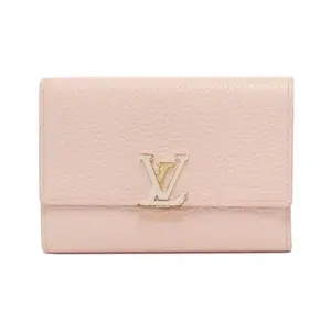 Pre-owned Louis Vuitton Calfskin Small Leather Goods Portefeuille Capucines Compact Taurillon Clemence Wallet