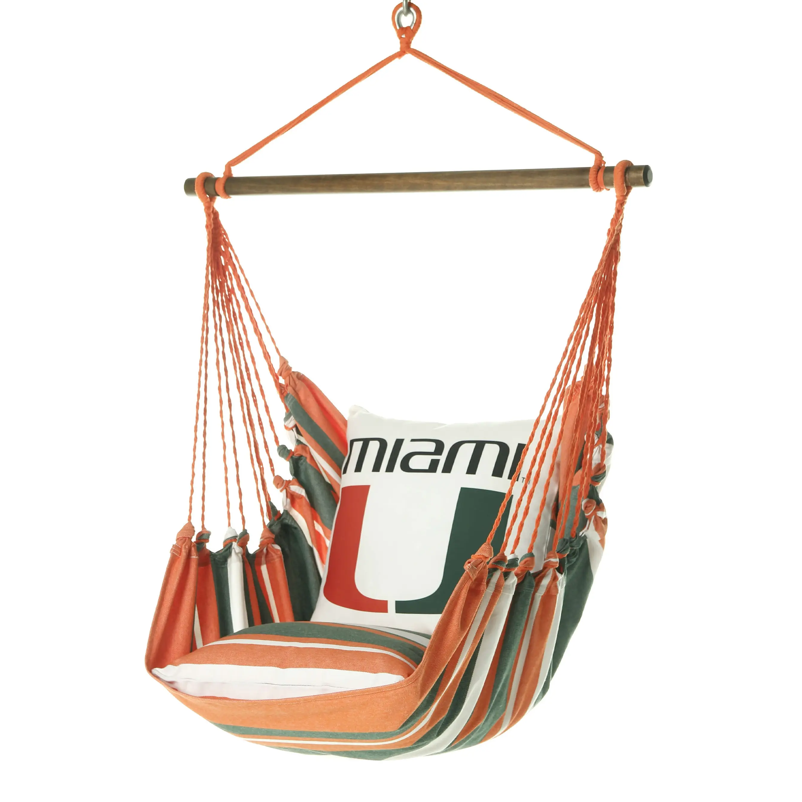 University of Miami Hurricanes Hanging Chair Swing, Officially Licensed U MIAMI Home Decor, Canes Gift Idea