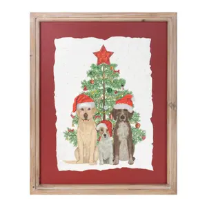 360 Stand Melrose 94447DS Traditional Christmas Wooden & MDF Festive Decoration Backdrop - 11.5x15 in, Red-White-Green, Hook-Equipped, Printed Home & Party Decor, Gift, Wall
