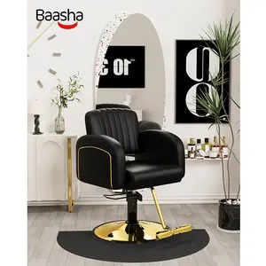 Baasha Luxurious Salon Chair, with Memory Sponge Cushions Hair Stylist Chair, 360° Swivel, Styling Chair Steel Frame, Weight Capacity up to 330 lbs