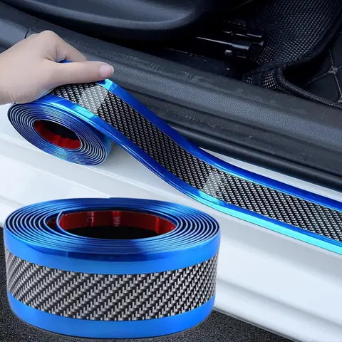 Universal Car Door Sill Protector with 1M Adhesive No Drilling Required Anti Collision Strip Rubber Guard Waterproof Easy To Install for Most Car Models