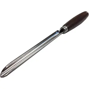 5.7" Zucchini/Cucumber Corer Inox Stainless Steel 14.5cm Eggplant Corer, Wooden Handle, Brown