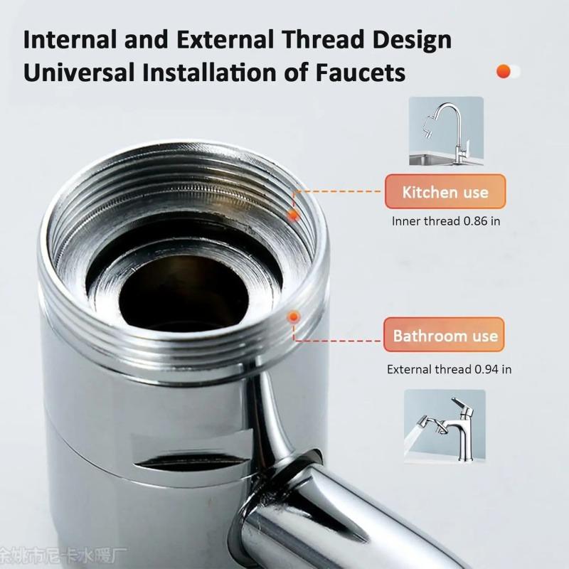 2PACK Premium 1080° Faucet Extender | Leak-Proof Swivel Faucet Aerator | 2 Modes Splash Proof | Easy Install Kitchen & Bathroom Faucet Upgrade