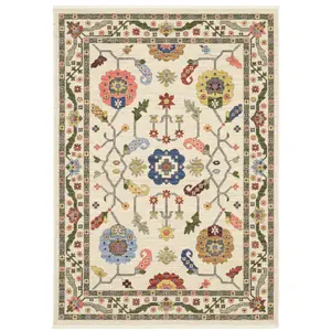 Oriental Weavers Lucca 5506W Ivory Multi Traditional Axminster Loomed Rug