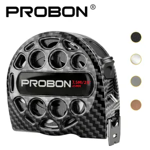 PROBON Retractable Steel Tape Measure (Hollow Design) + Waterproof, Dual Scales, Anti-Glare + Wear-Resistant, High Precision + Portable with Belt Clip & Carabiner – Perfect for Construction, Carpentry, DIY!