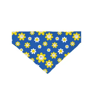 Blue Daisy Slip-On Dog Bandana
