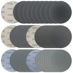 6 Inch 50 count Wet Dry Sanding Discs Hook and Loop, 1000 1500 2000 3000 5000 Assorted Grit  Sandpaper Silicon Carbide for Random Orbital Sander, Automotive  Metal Polishing & Sanding