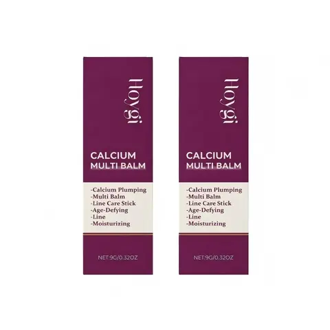 2PCS Calcium Intense Volume Balm – Hydrating & Firming Multi-Balm, Anti-Wrinkle & Glow, Smooths Fine Lines, Lifts Sagging Skin, Pore Corrector, Lightweight Crepe Stick, Makeup Base for Eyes Neck Face, Women's Skincare