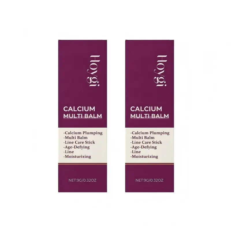 2PCS Calcium Intense Volume Balm – Hydrating & Firming Multi-Balm, Anti-Wrinkle & Glow, Smooths Fine Lines, Lifts Sagging Skin, Pore Corrector, Lightweight Crepe Stick, Makeup Base for Eyes Neck Face, Women's Skincare