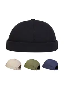 Men's Vintage Label Design Beanie Hat, Durable High Quality Hat, Street Style Fashion High-End Hip-Hop Cap, Unisex Couple Accessory for Casual Wear