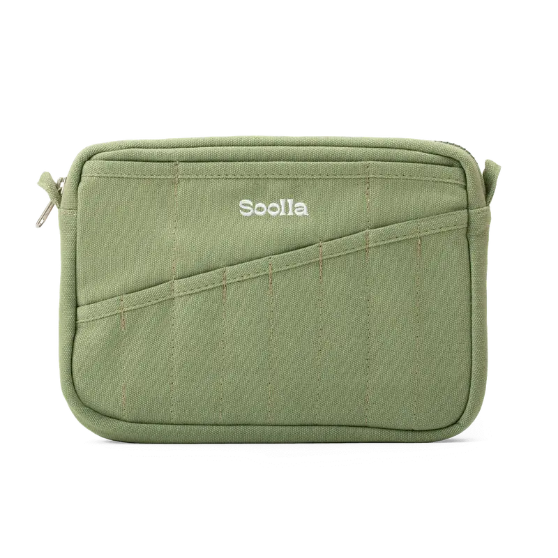 Soolla® Studio Pouch, Ganja Green – 20-Pocket A5 Stationery & Art Tool Organizer with YKK Zipper