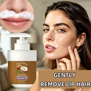 Coconut Oil Plant Extract Hair Removal Cream, Body Care, Easy Hair Removal, Effective Gentle Pain-Free Smooth Depilatory for Arms Legs Underarms, Non-Irritating Formula
