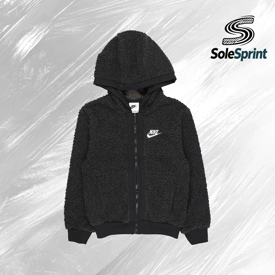 Nike Youth Club Fleece Full-Zip Hoodie - Blank Black, Sweatshirts, Long Sleeve Tops, Boys Clothing, Back to School, APS085 010