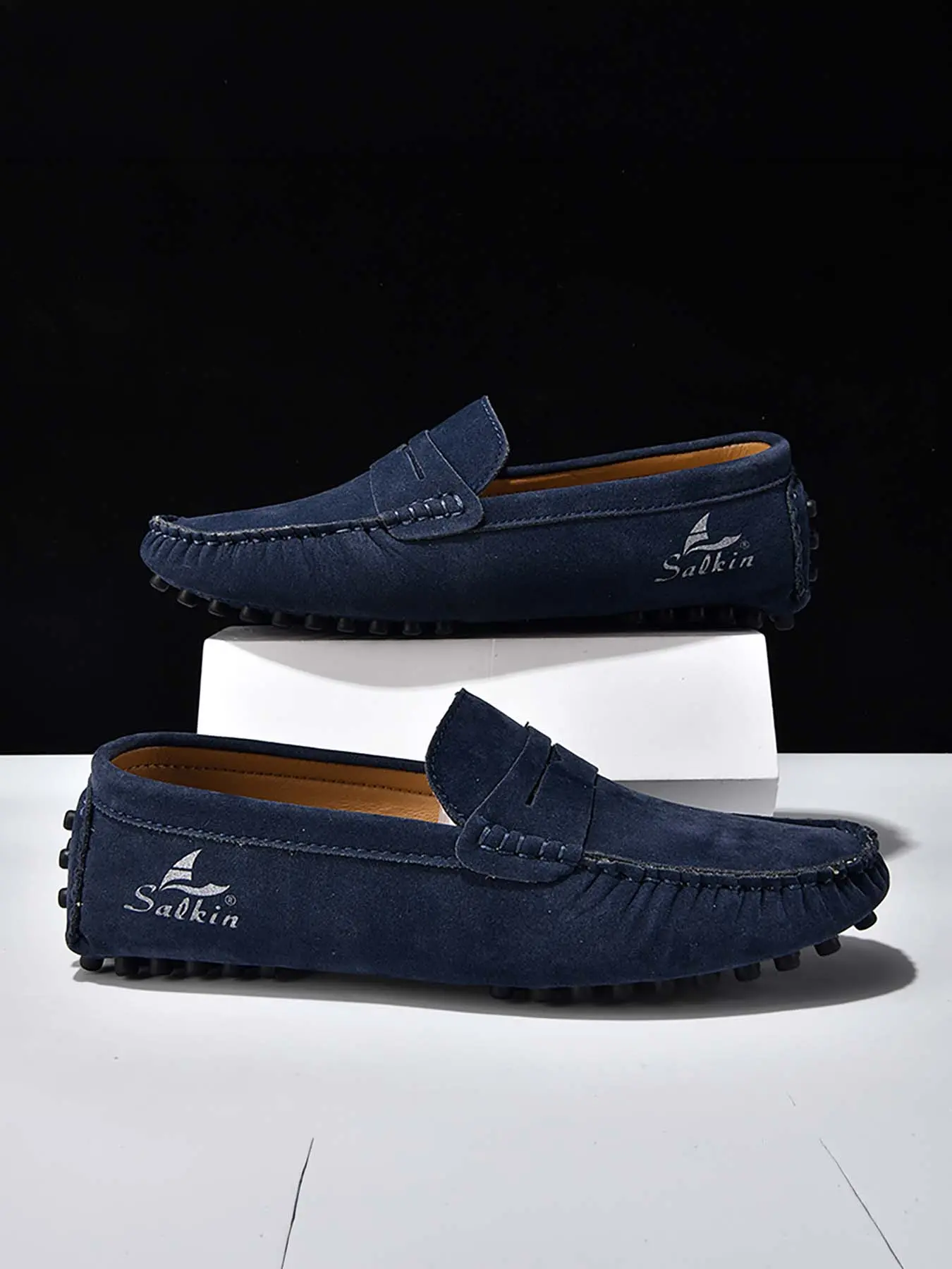 Men's Driving Loafers, PU Leather Loafers, Soft-Sole Slip-On Moccasins, Versatile Breathable Casual Leather Walking Shoes, Flat Footwear, Minimalist Shoes