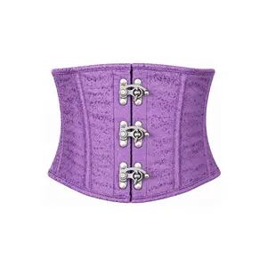 Top Drawer Lt Purple Brocade Steel Boned Mini Cincher w/Clasps